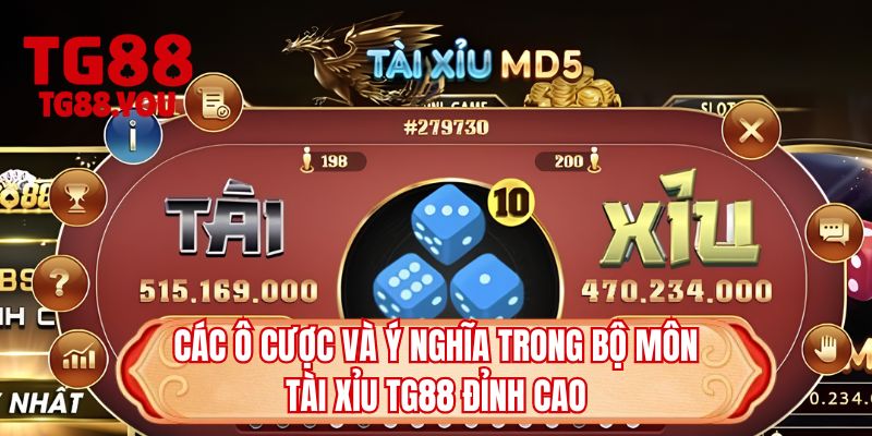 Các ô cược và ý nghĩa trong bộ môn tài xỉu TG88 đỉnh cao